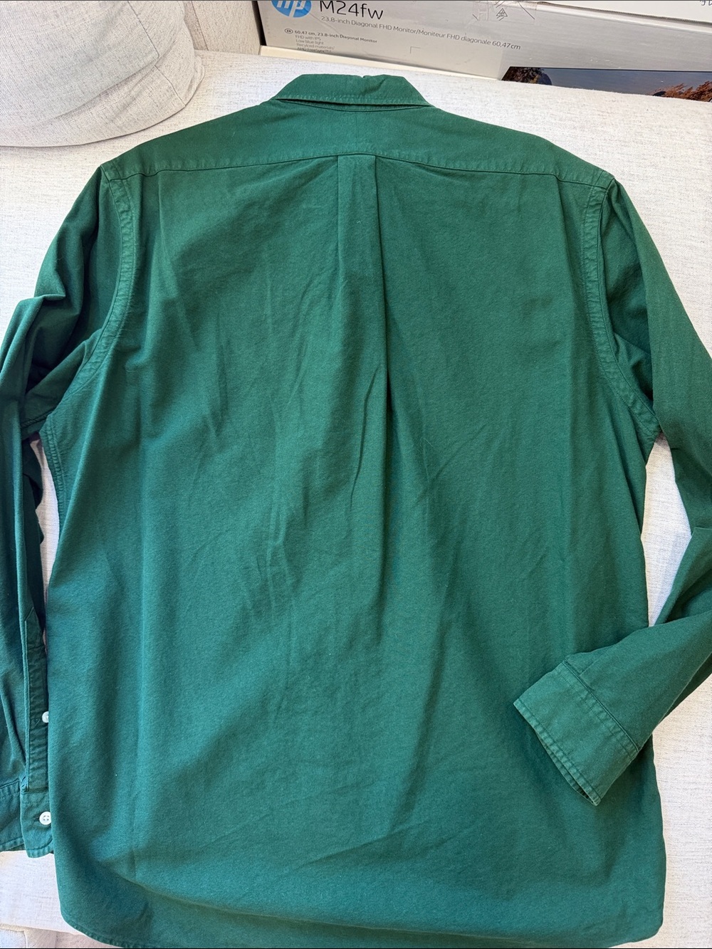 Ralph Lauren Forest Green Button-Down Shirt with Purple Pony - Picture 2 of 2
